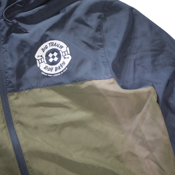 Versus Tires x Vital MTB Jacket Mountain Biking Windbreaker Men XL Navy Green - Picture 4 of 10